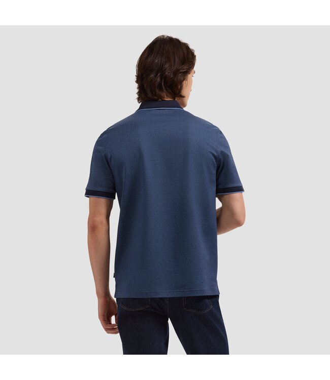 Bugatchi Polo à trois boutons Bird's Eye JF2005F67 NAVY