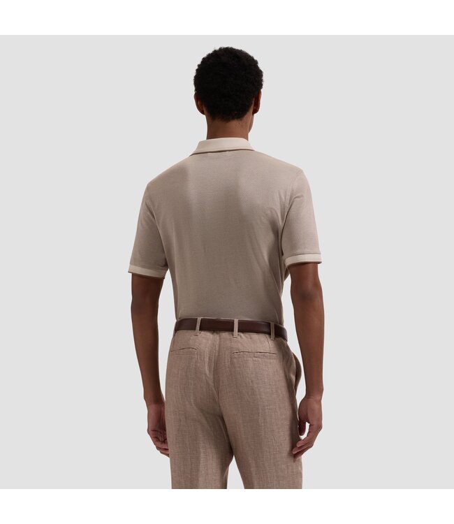 Bugatchi Polo à trois boutons Bird's Eye JF2005F67 ALMOND