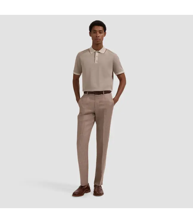 Bugatchi Polo à trois boutons Bird's Eye JF2005F67 ALMOND