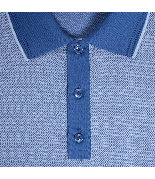 Bugatchi Polo à trois boutons en jacquard à chevrons JF2006F68 COBA