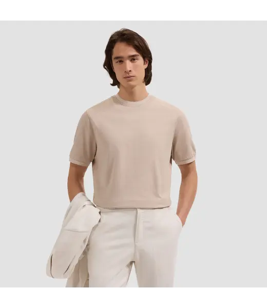 Bugatchi T-shirt de performance en jersey à micro-carreaux DESERT