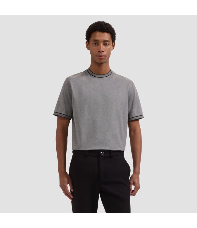 Bugatchi T-shirt de performance en jersey à micro-carreaux JF2022F73 BLACK