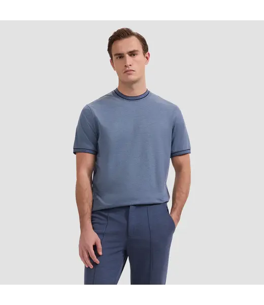 Bugatchi T-shirt de performance en jersey à micro-carreaux NAVY