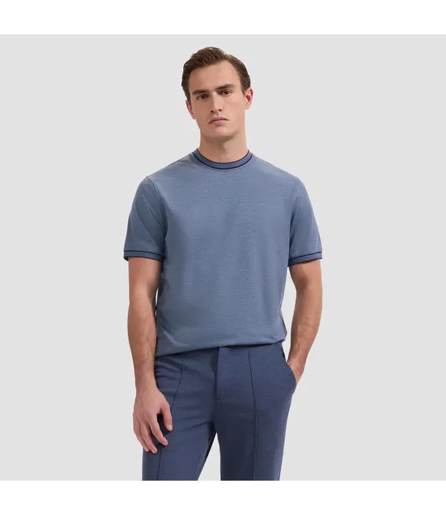 Bugatchi T-shirt de performance en jersey à micro-carreaux NAVY