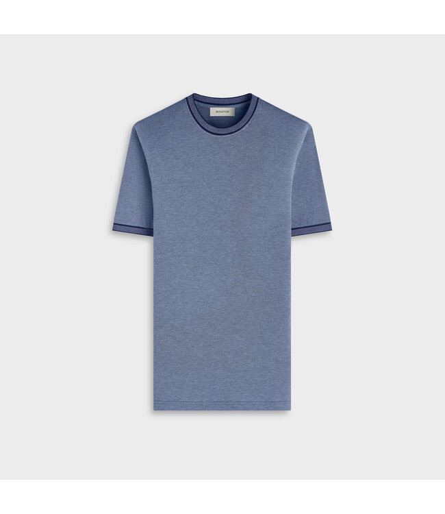 Bugatchi T-shirt de performance en jersey à micro-carreaux JF2022F73 NAVY