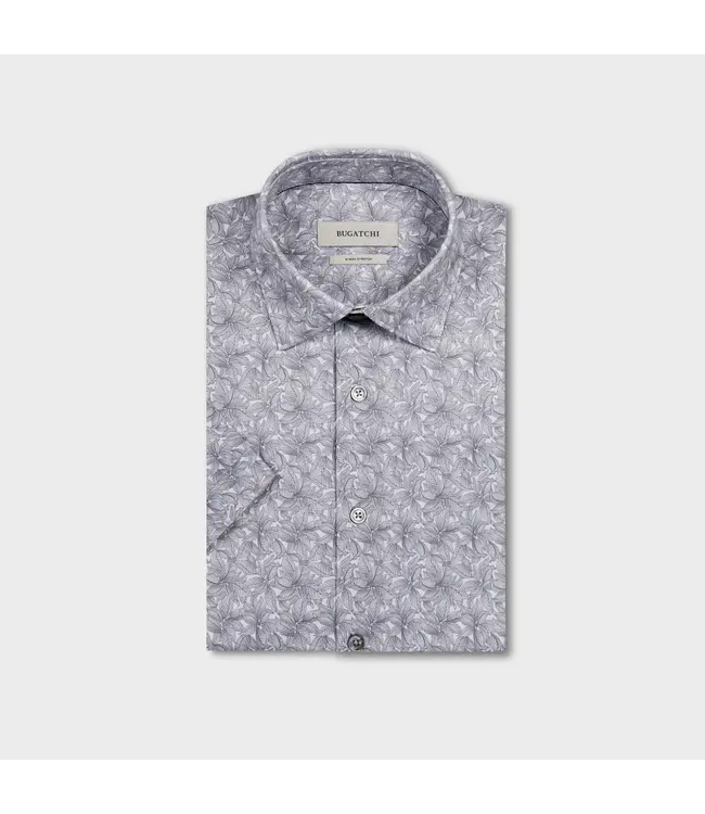 Bugatchi Chemise à manches courtes Miles OoohCotton® à imprimé feuilles JF9261F40 SHAR