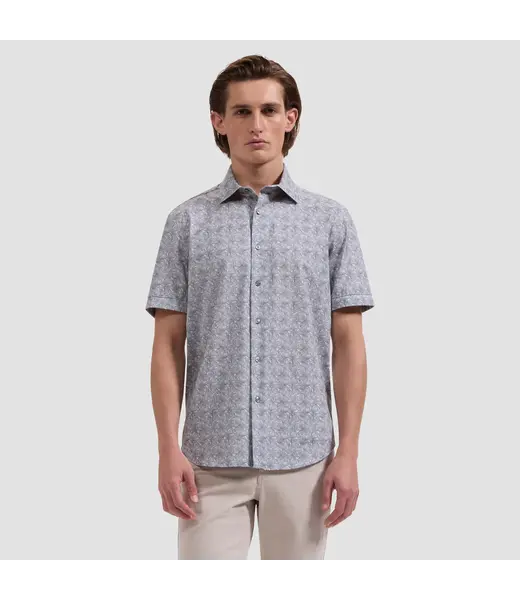 Bugatchi Chemise à manches courtes Miles OoohCotton® à imprimé feuilles SHAR