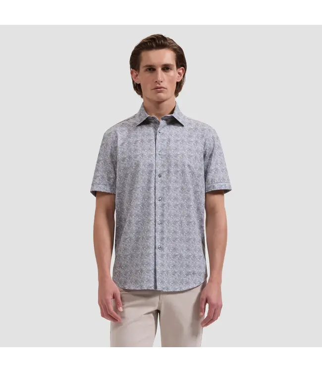 Bugatchi Chemise à manches courtes Miles OoohCotton® à imprimé feuilles JF9261F40 SHAR