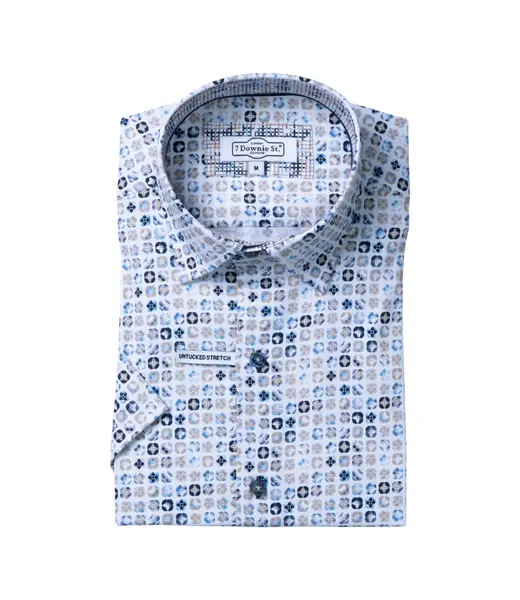7 Downie St. chemise manches courtes bleu