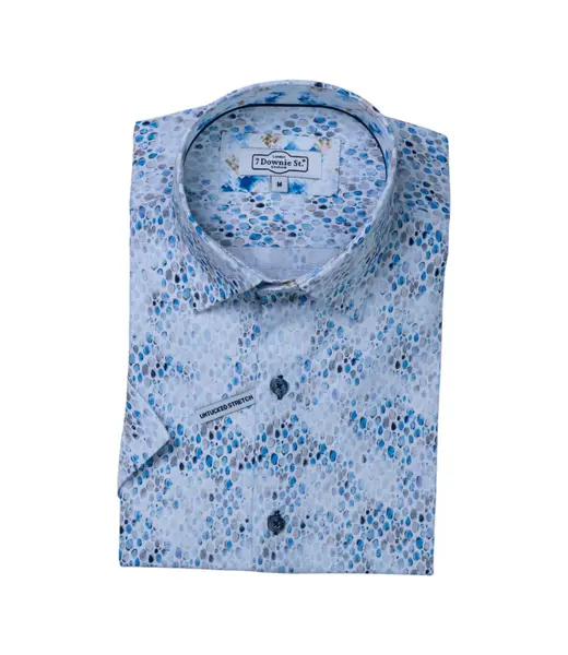 7 Downie St. chemise manches courtes bleu
