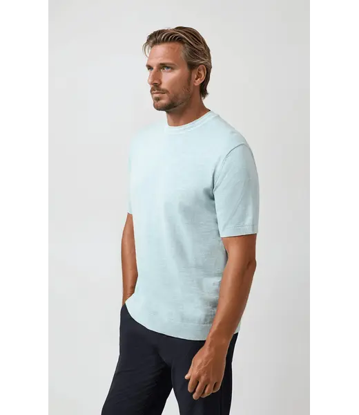 STONE ROSE SEAMIST - T-shirt en maille délavée à l'eau AQUA