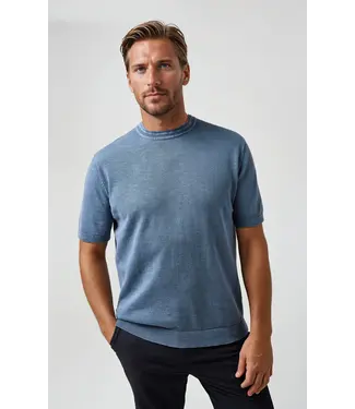 STONE ROSE SEAMIST - T-shirt en maille délavée à l'eau MED BLUE