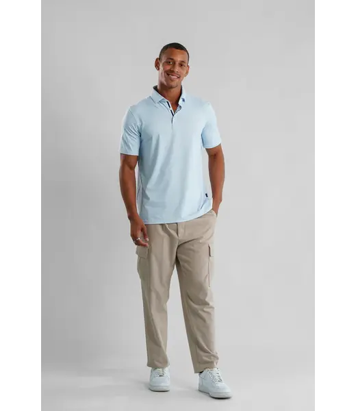 STONE ROSE APEX - Polo blanc à œillets LT BLUE