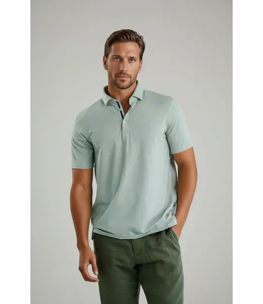 STONE ROSE APEX - Polo blanc à œillets OLIVE