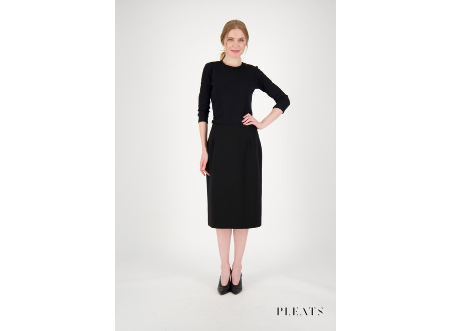 Plus Black Side Split Crepe Mini Skirt | PrettyLittleThing USA