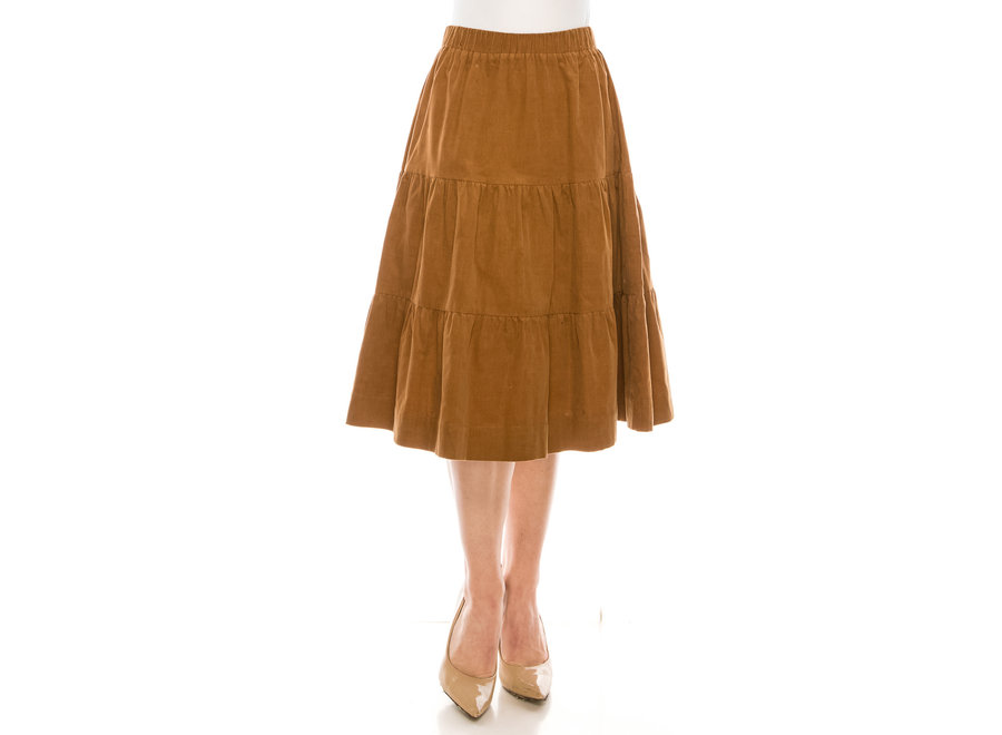 Corduroy Tiered Skirt