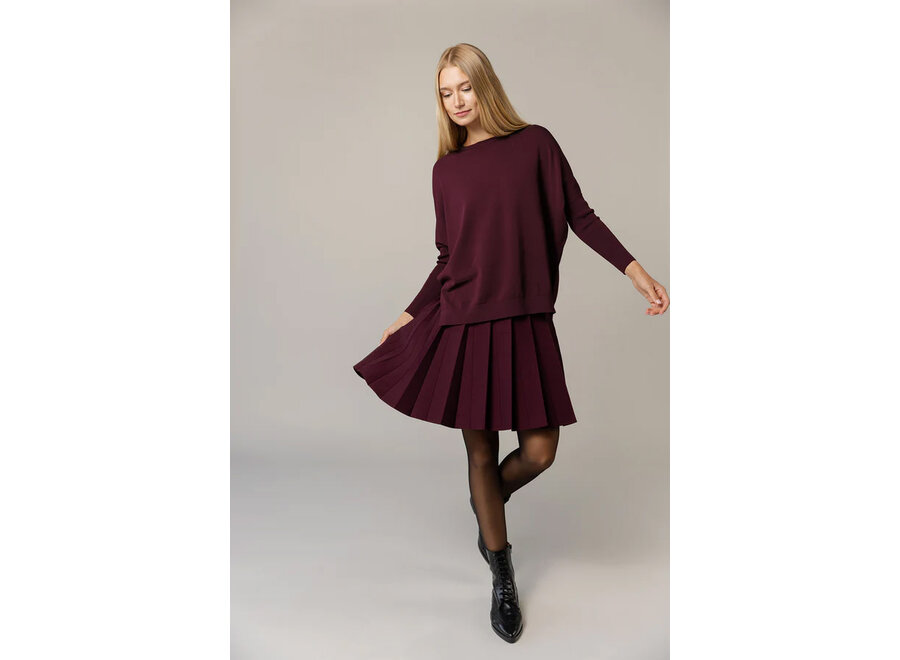 Box Pleated Knit Skirt