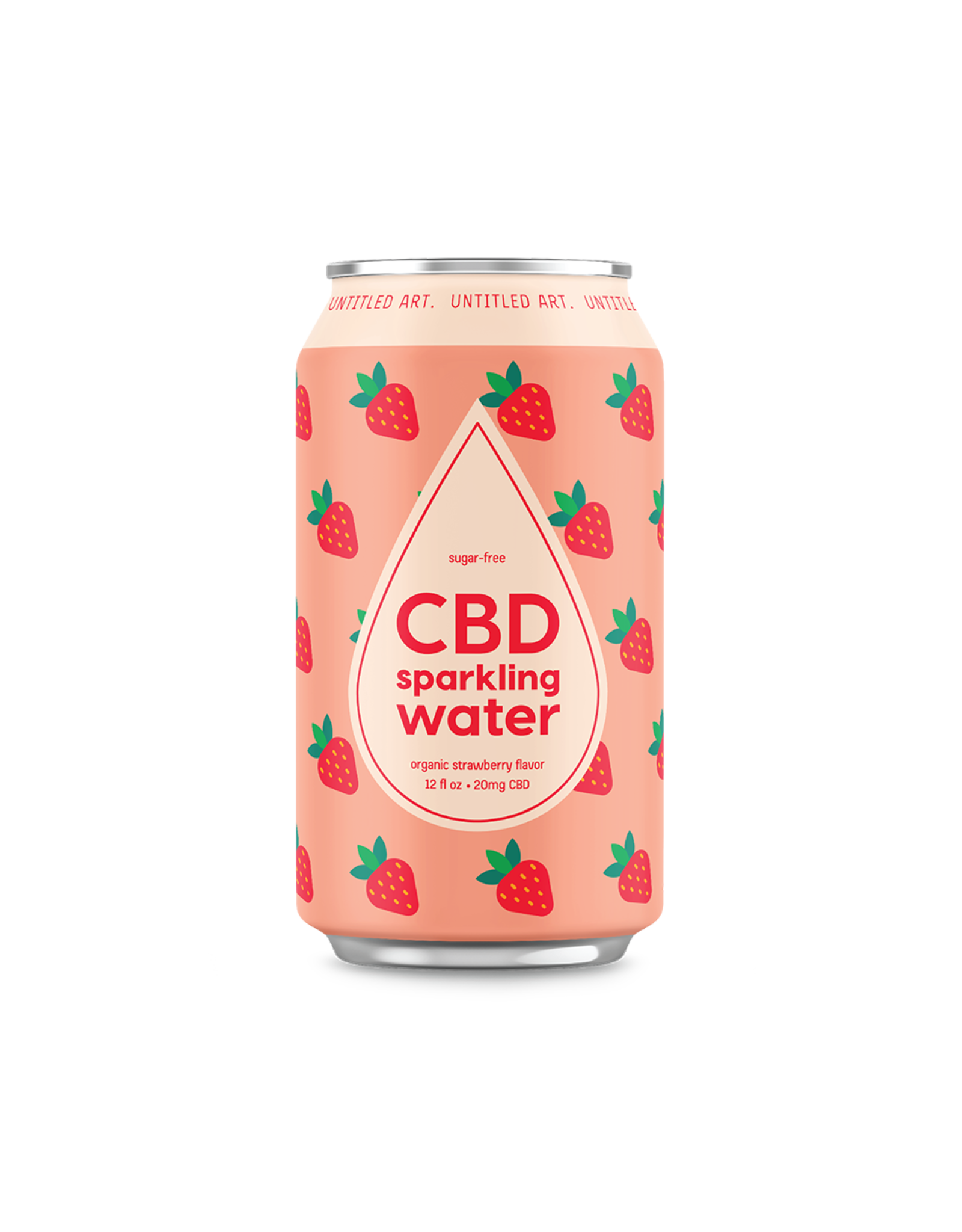 Untitled Art Untitled Art  CBD Strawberry  Sparkling Water 20mg 12fl oz