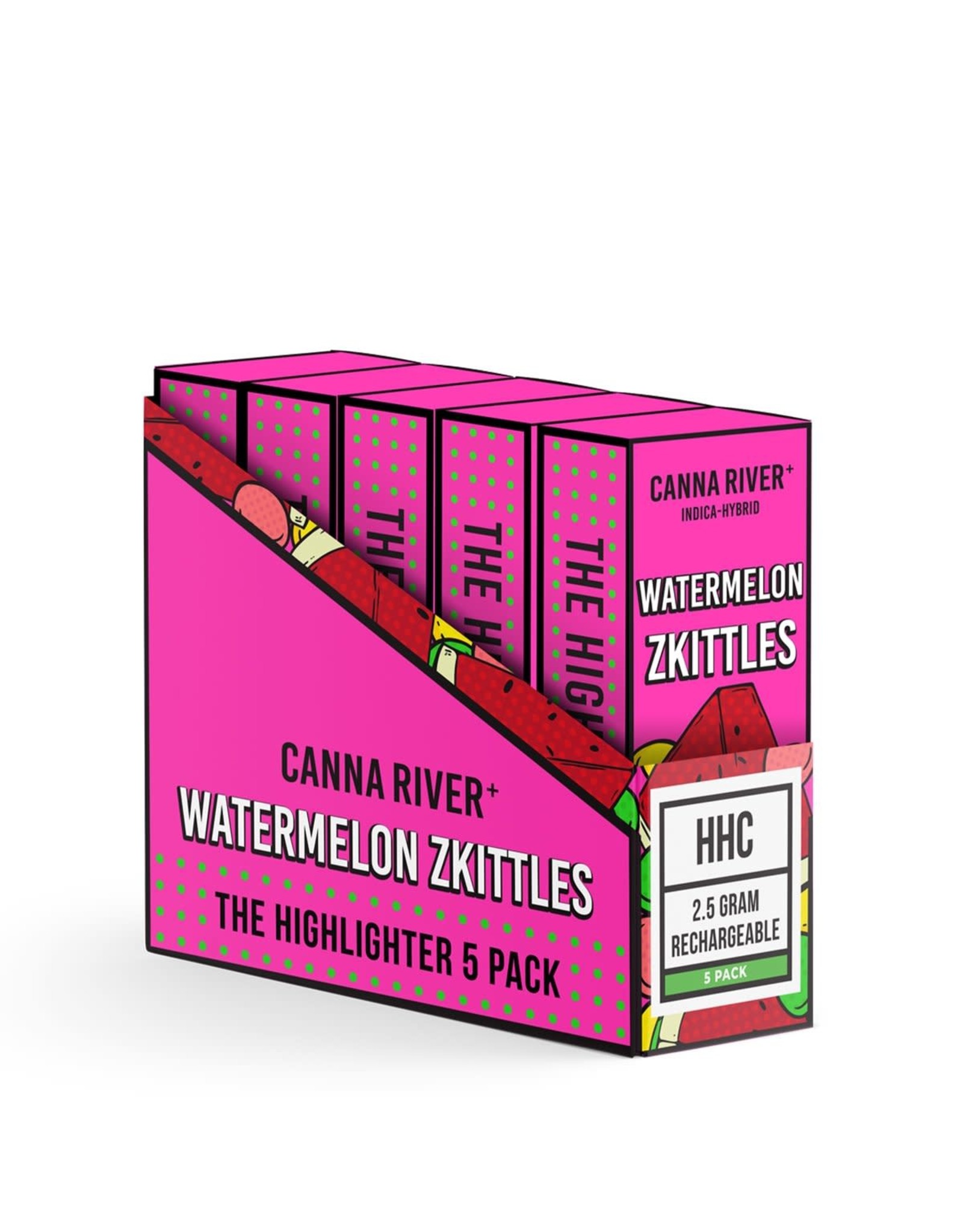 Canna River Canna River HHC Watermelon Zkittles Indica Rechargeable 2.5gr Cartridge