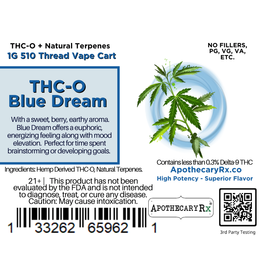 Apothecary Rx Apothecary Rx THC-O Blue Dream Sativa Cartridge 1gr