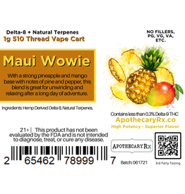 Apothecary Rx Apothecary Rx Delta 8 Calming and Uplifting Maui Wowie  Hybrid Cartridge 1gr
