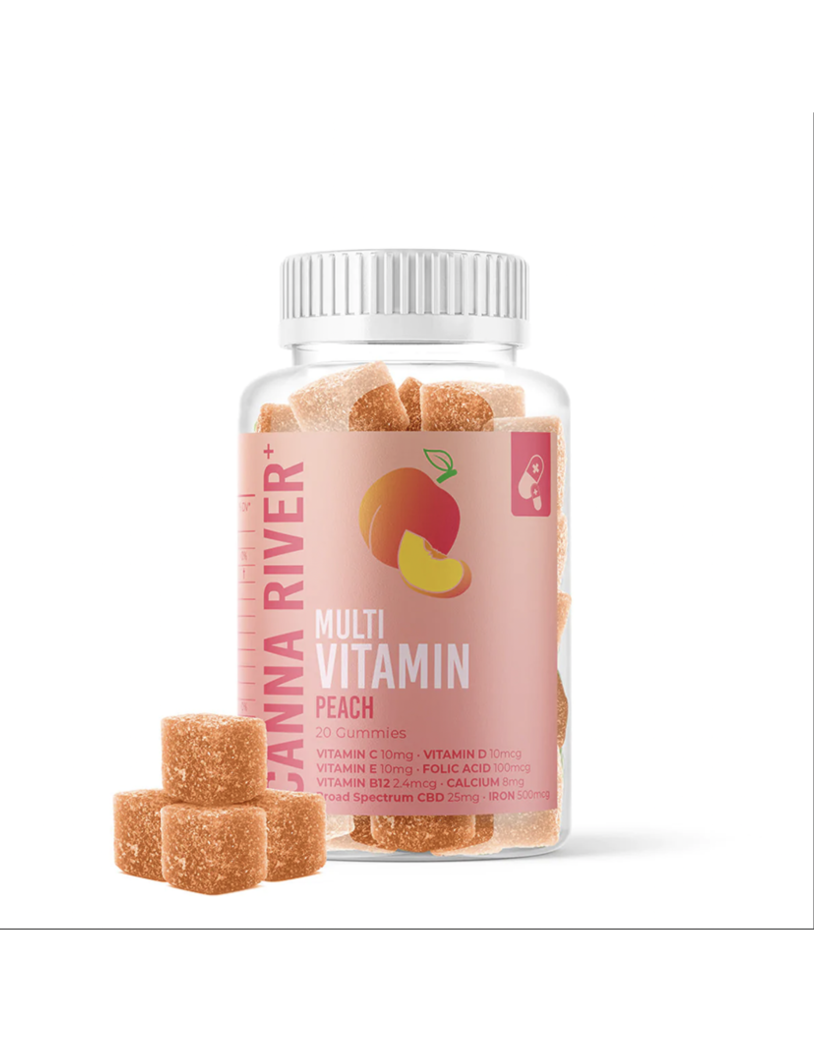 Canna River Canna River CBD Broad Spectrum Peach Multi Vitamin 25mg 20ct