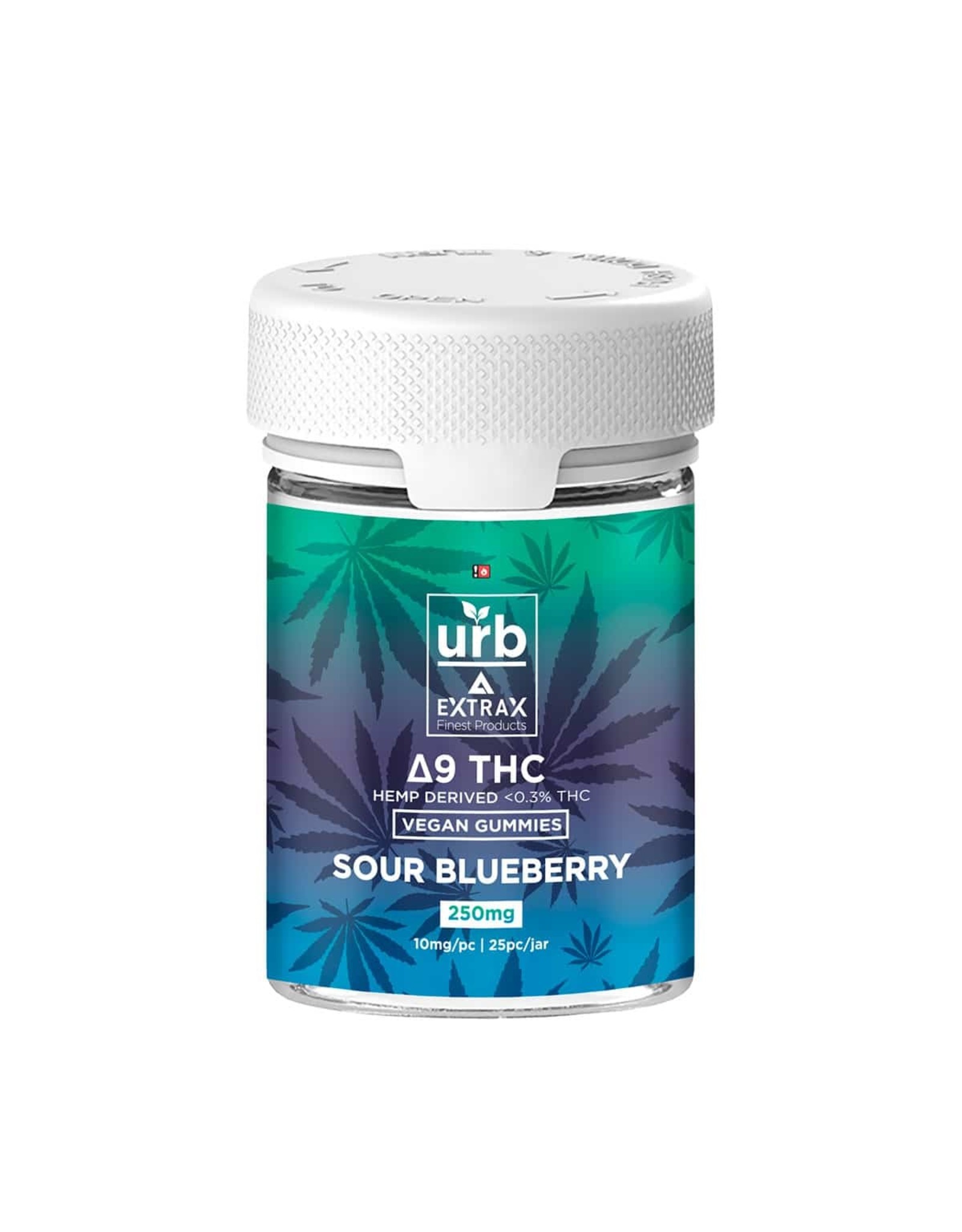 URB URB Delta 9 THC Sour Blueberry Vegan Gummies 10mg 25 ct