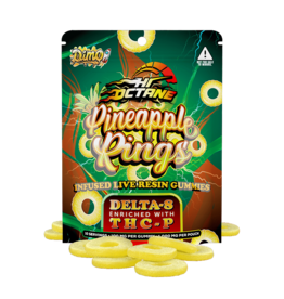 Dimo Dimo Delta 8/THC-P Pineapple  Rings Live Resin Gummies 100mg 10ct