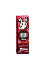 GEEK'D Geek'd Delta 8-THCO Live Resin Cherry Pie Indica Sojay Haze Sauce Sativa Disposable Cartridge 2.5gr