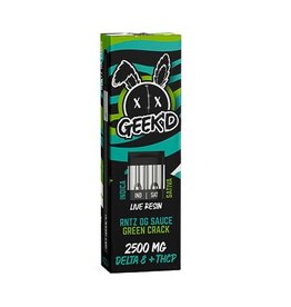 GEEK'D Geek'd Delta 8-THCP Live Resin Runtz OG Sauce Indica Green Grack Sativa Disposable Cartridge 2.5gr