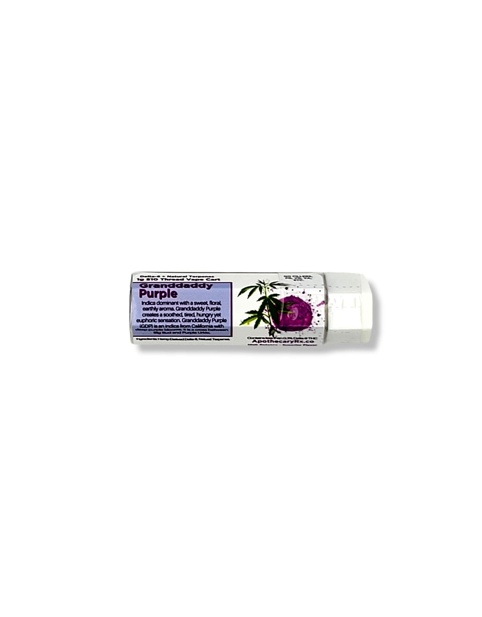 Apothecary Rx Apothecary Rx Delta 8 Granddaddy Purple Indica Cartridge 1gr