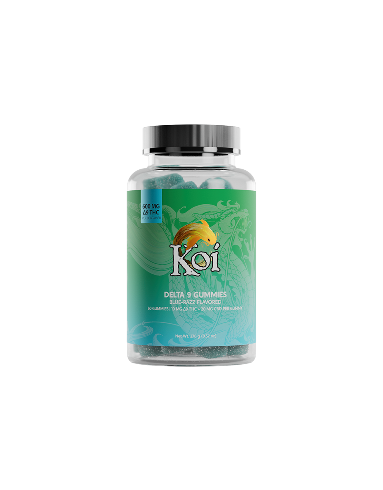 Koi Koi Delta 9 CBD 1:2 Blue Razz Gummies 30mg 60ct