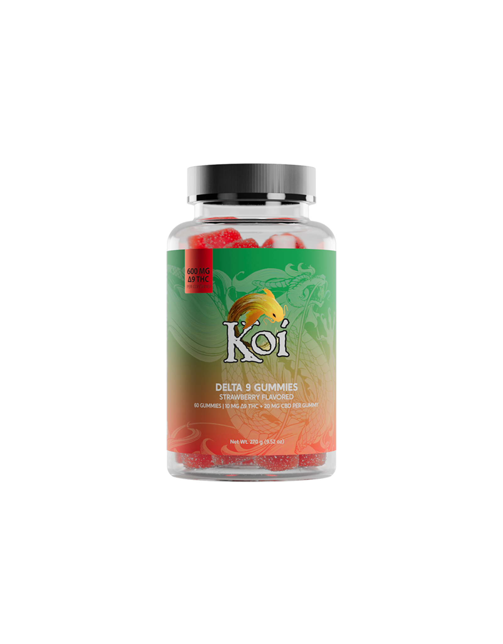 Koi Koi Delta 9 CBD 1:2 Strawberry Gummies 30mg 60ct