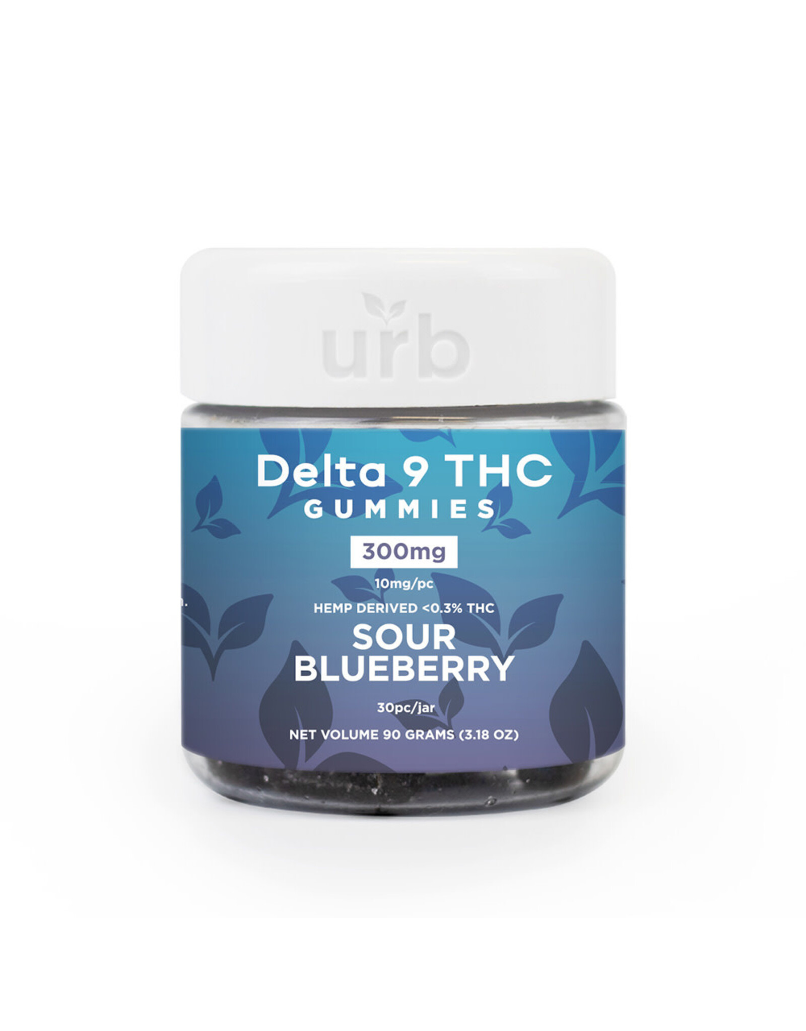 URB URB Delta 9 THC Sour Blueberry Vegan Gummies 10mg 30ct