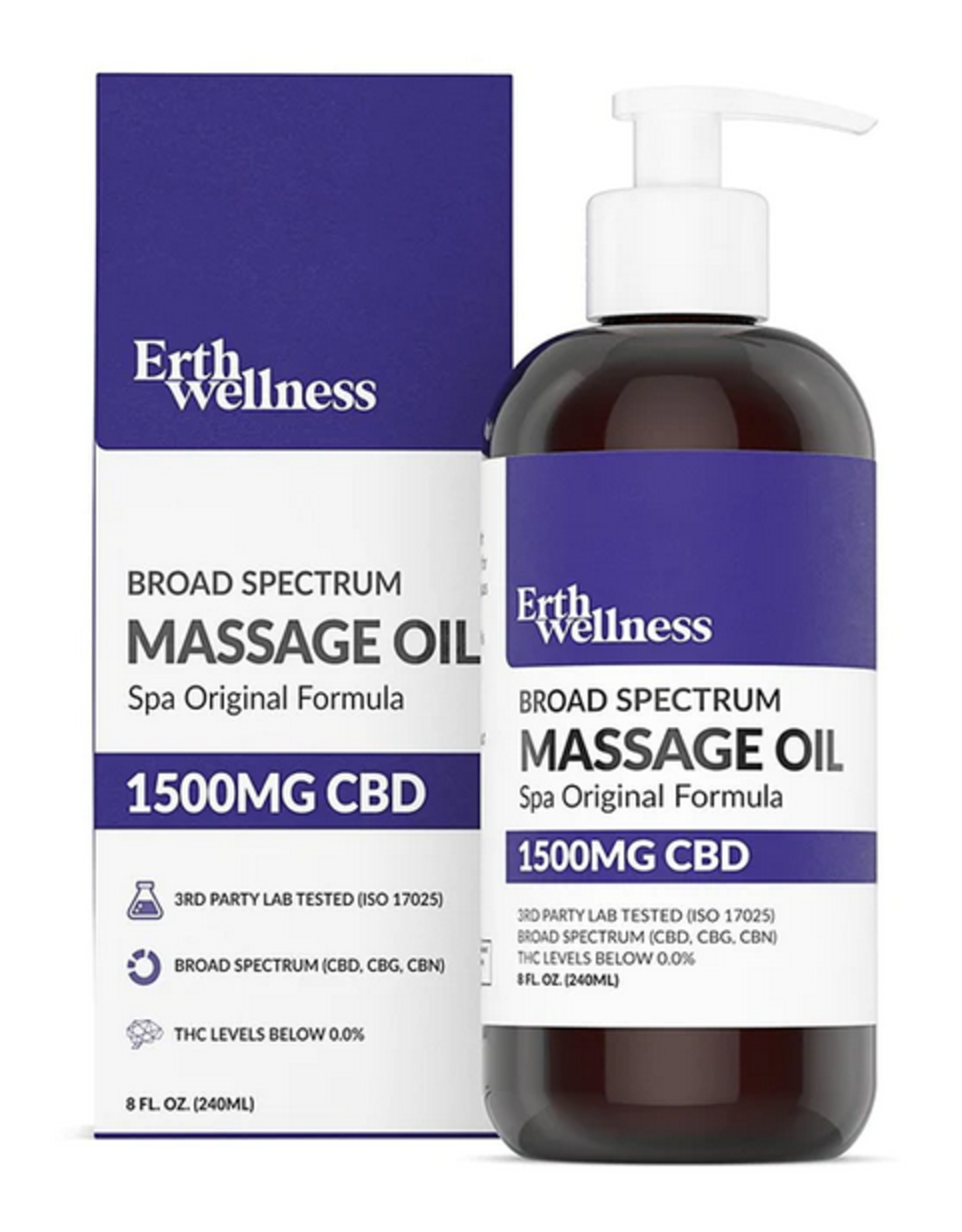 Erth Erth Wellness CBD Massage Oil 1500mg 8oz