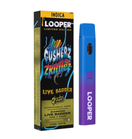 Looper Looper Live Badder HHC THC-P Gusherz Zkittlez Indica Disposable 3g