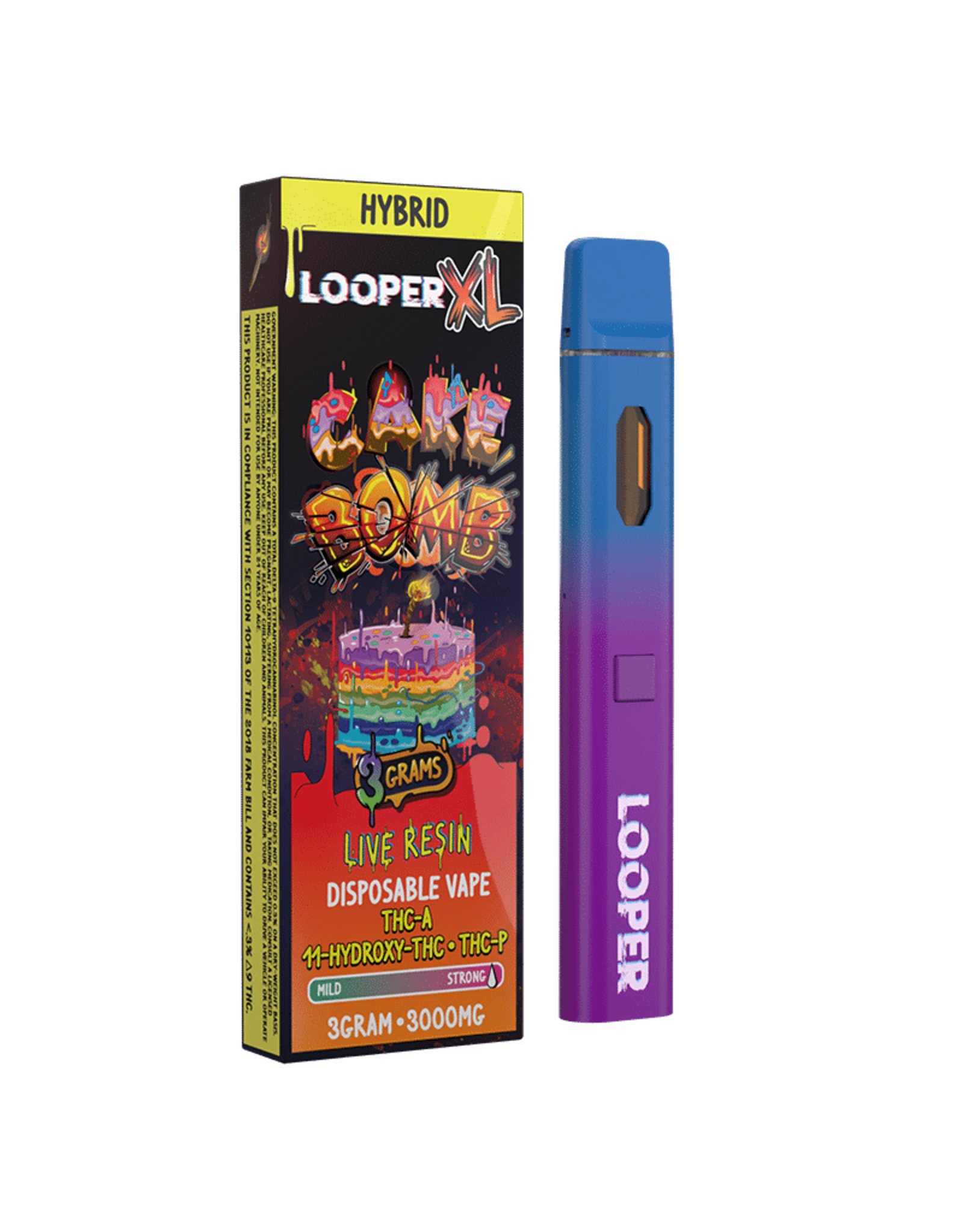 Looper Looper THC-A -Delta 11-THCP Live Resin Cake Bomb Hybrid Disposable 3gr