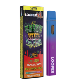 Looper Looper THC-A -THC-JD-THCP Live Resin Green Crack Chemdawg Sativa Disposable 3gr