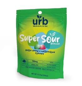 URB URB Delta 8/9/10 Super Sour Green Apple & Watermelon Gummies 25mg 30ct