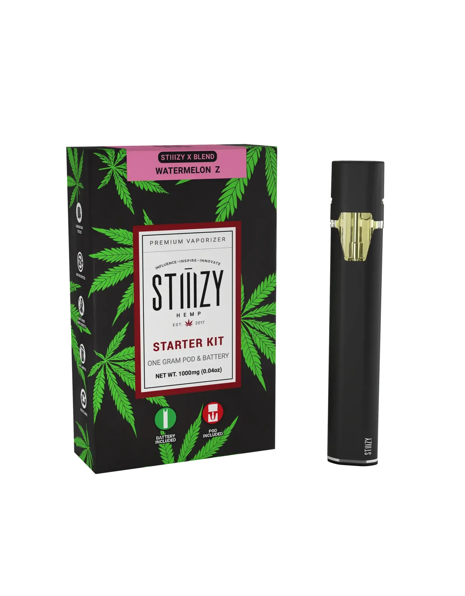 Stiiizy Stiiizy Delta 8 Delta 10 HHC THC-P Premium Vaporizer Starter Kit Battery + Pod Watermelon Z 1g