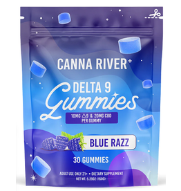 Canna River Canna River Delta 9 10mg CBD 20mg  Blue Razz Gummies 30mg 30ct