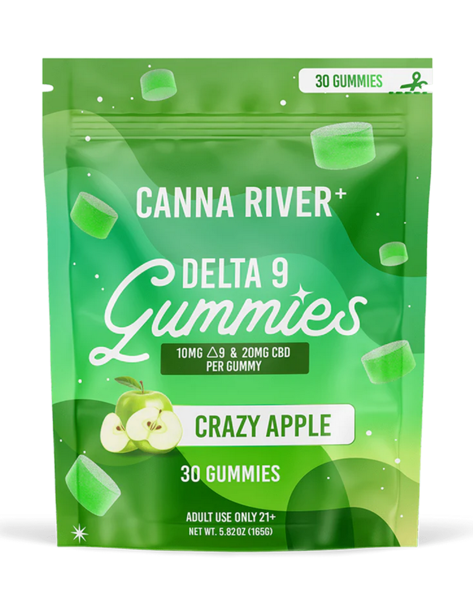 Canna River Canna River Delta 9 10mg CBD 20mg  Crazy Apple Gummies 30mg 30ct