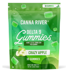 Canna River Canna River Delta 9 10mg CBD 20mg  Crazy Apple Gummies 30mg 30ct