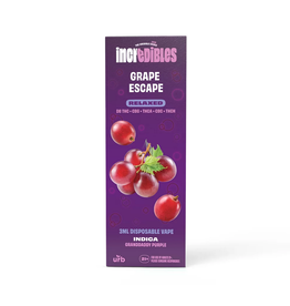 Incredibles by URB Incredibles by URB Delta 8 THCA CBG Grape Escape Indica Disposable 3gr