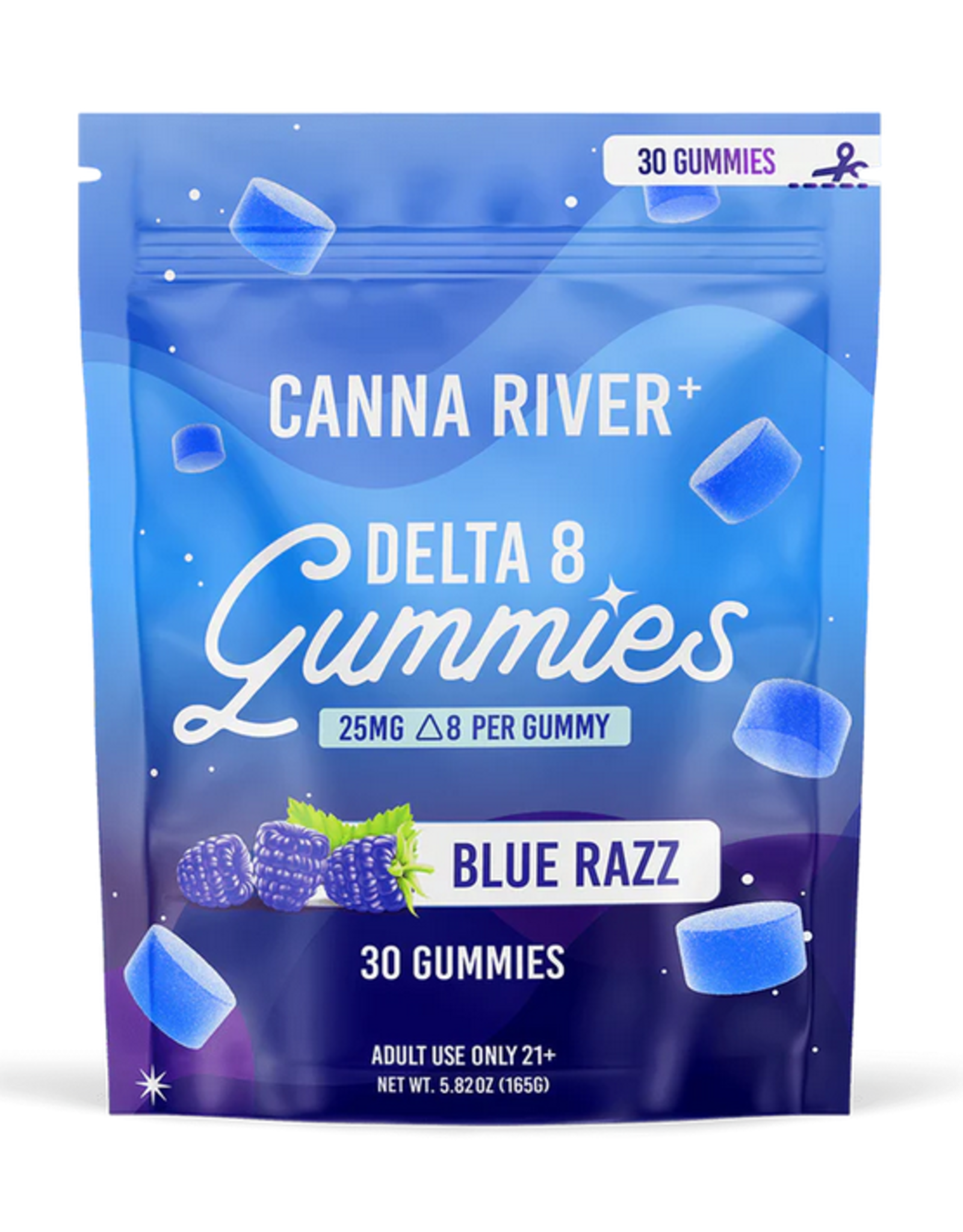 Canna River Canna River Delta 8 Gummies Blue Razz 25mg 30ct