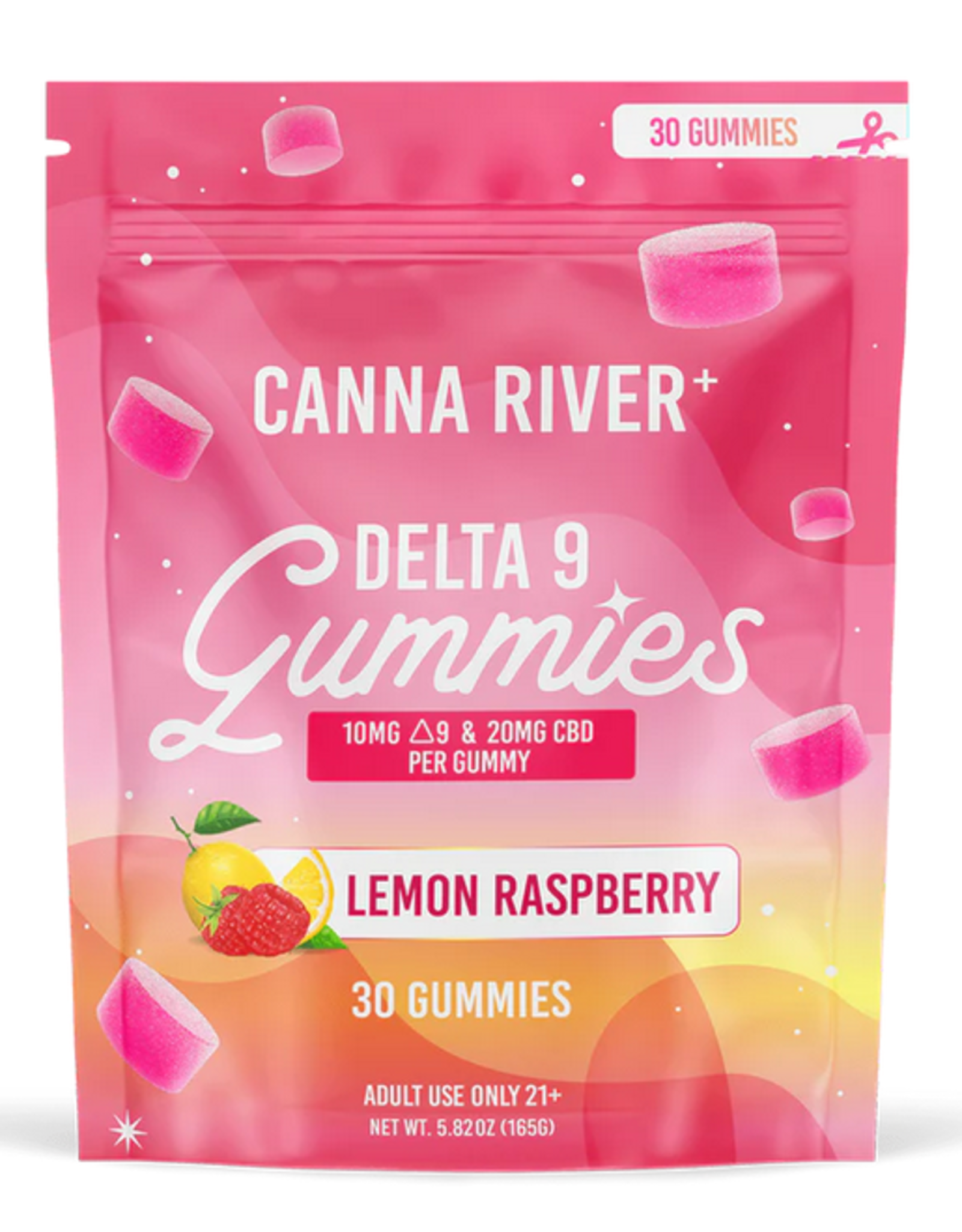 Canna River Canna River Delta 9 CBD 1:2 Lemon Raspberry Gummies 30mg 30ct