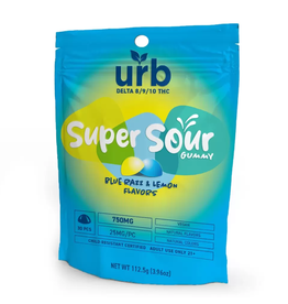 URB URB Delta 8/9/10 Super Sour Blue Razz and Lemon Gummies 25mg 30ct