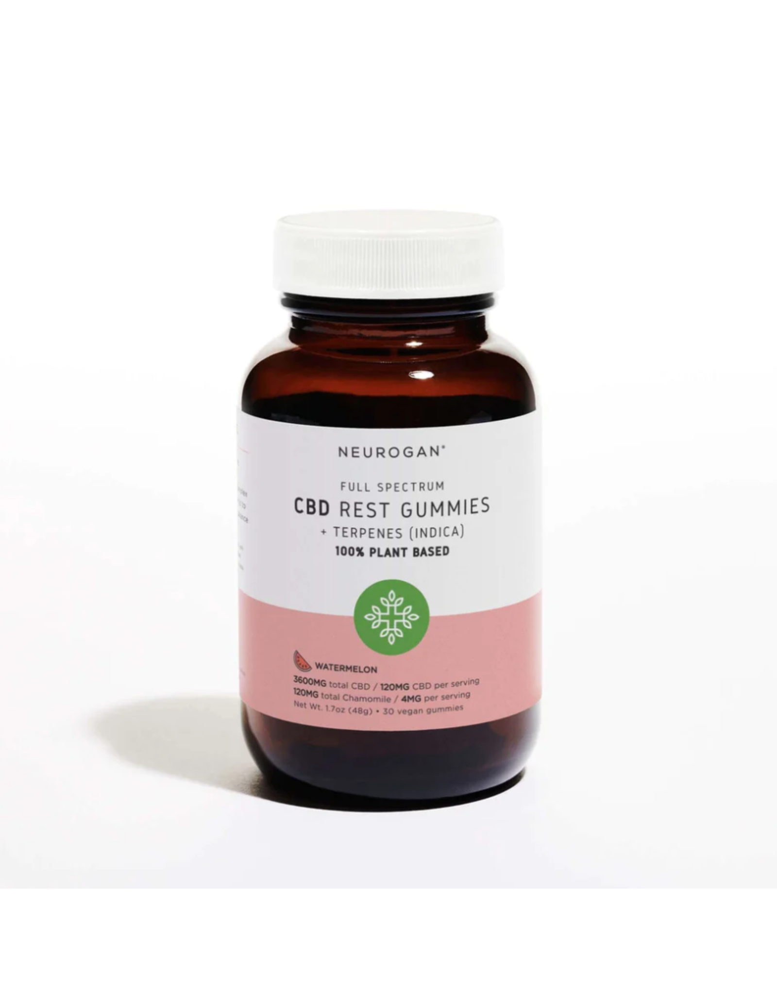 Neurogan Full Spectrum CBD  REST Chamomile Watermelon Indica Gummies 120mg 30ct
