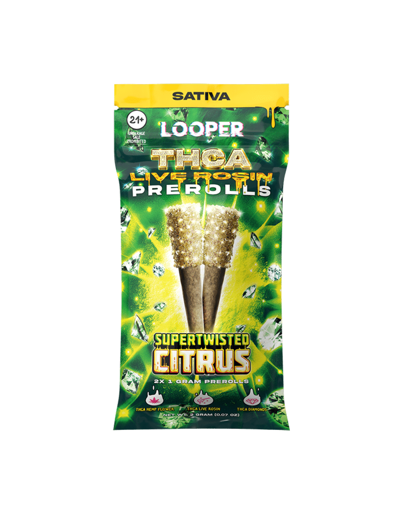 Looper Looper THCa Supertwisted Citrus Sativa Pre-roll 1g 2ct