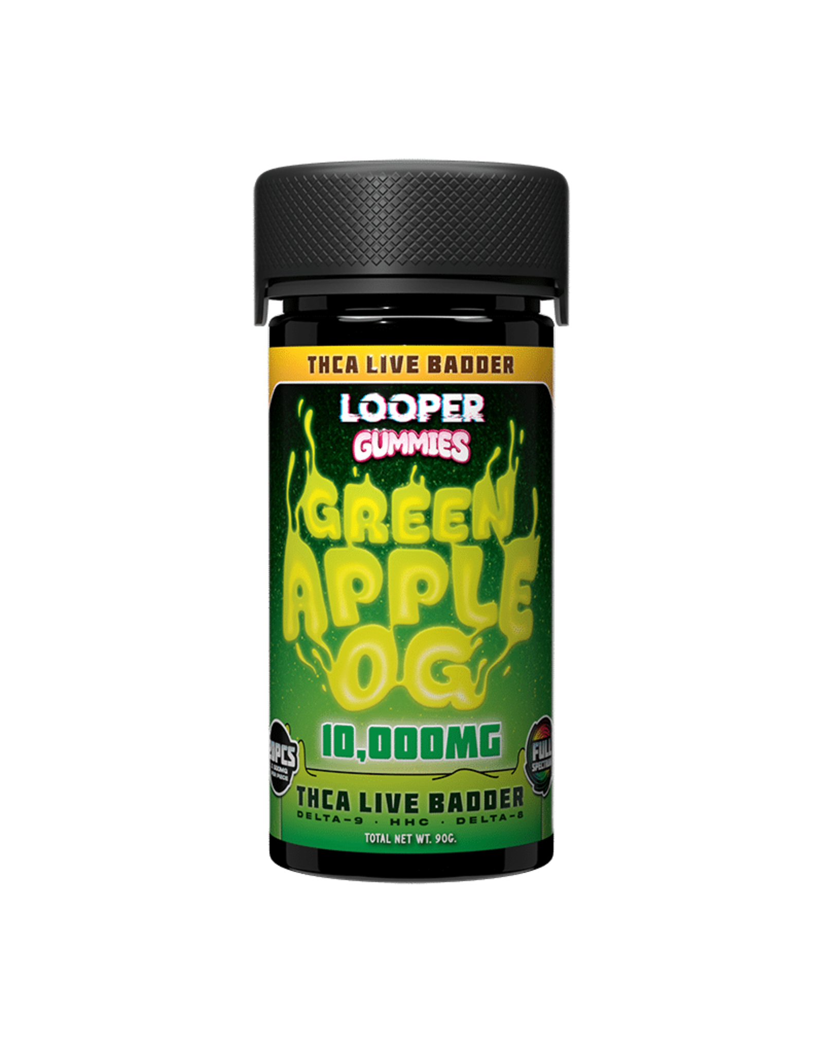Looper Looper Live Badder THCa Delta-9 HHC Delta-8 Green Apple OG Gummies 500mg 20ct